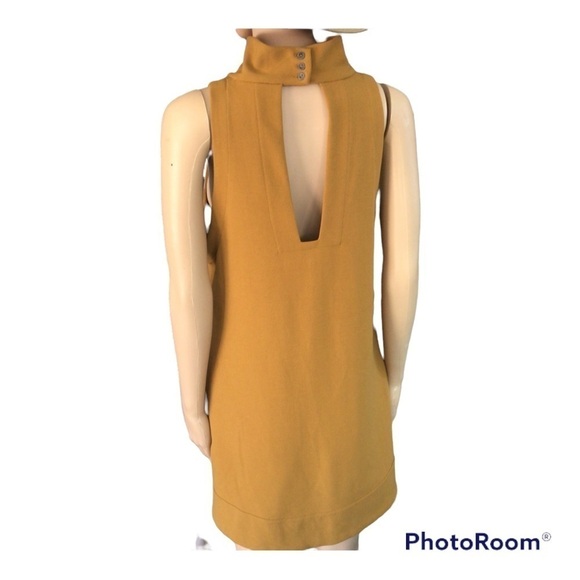 Free People Vintage Goldie Tunic Halter Mustar  Yellow mini Dress - Picture 7 of 8